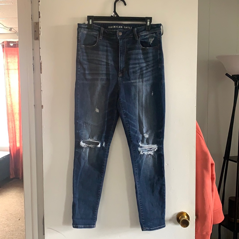 American Eagle Highest Rise Jeggings • Size 12 • Distressed